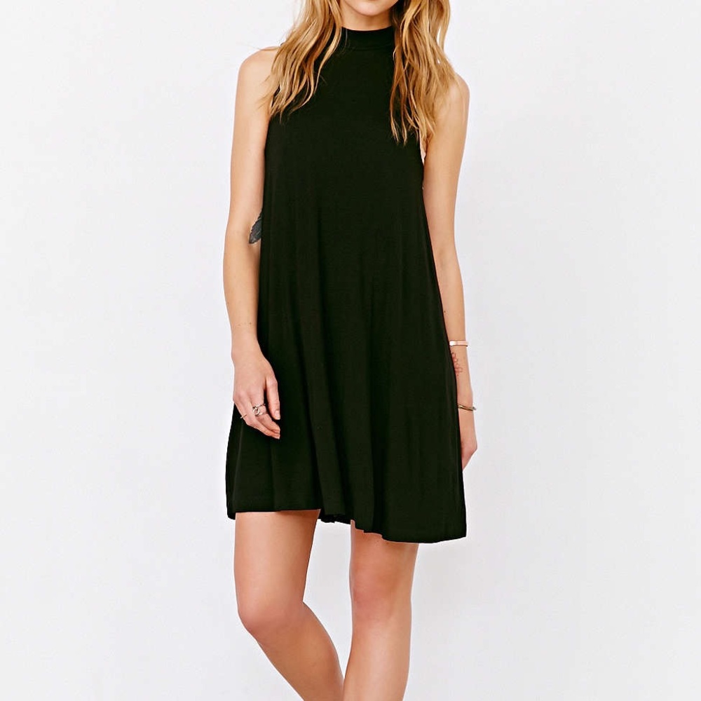Silence + Noise Mock Neck Mini Swing Dress